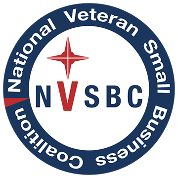 National Veteran Small Business Coalition (NVSBC) logo featuring circular blue emblem with red star and NV SBC lettering